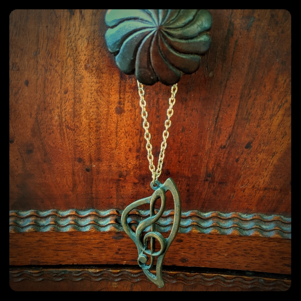 Vintage Treble Clef Necklace